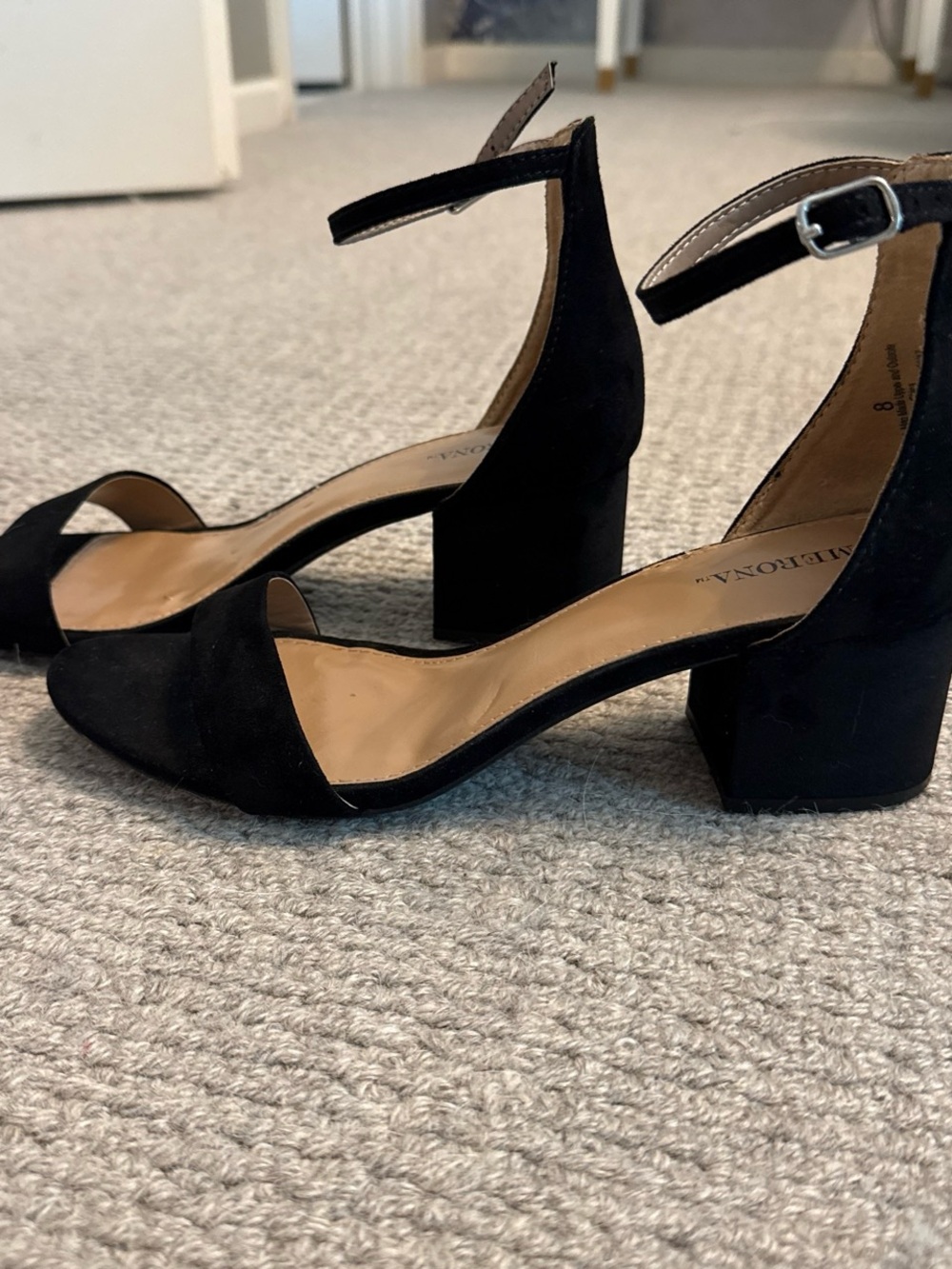 Target Black Suede Ankle-Strap Block Heel Sandals